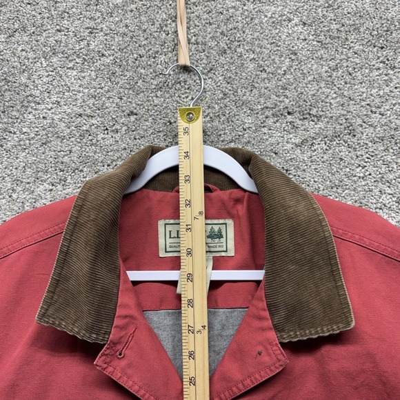 Vintage LL Bean Jacket Womens 2X Pink Barn Chore Coat Canvas Corduroy Collar 90s - Picture 4 of 12
